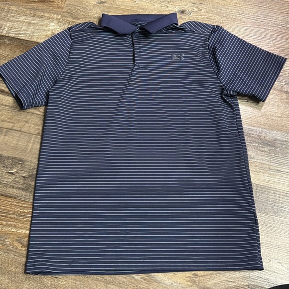 Under Armour Other - Under Armour Youth Large HeatGear Dri-Fit Polo | Navy Stripe